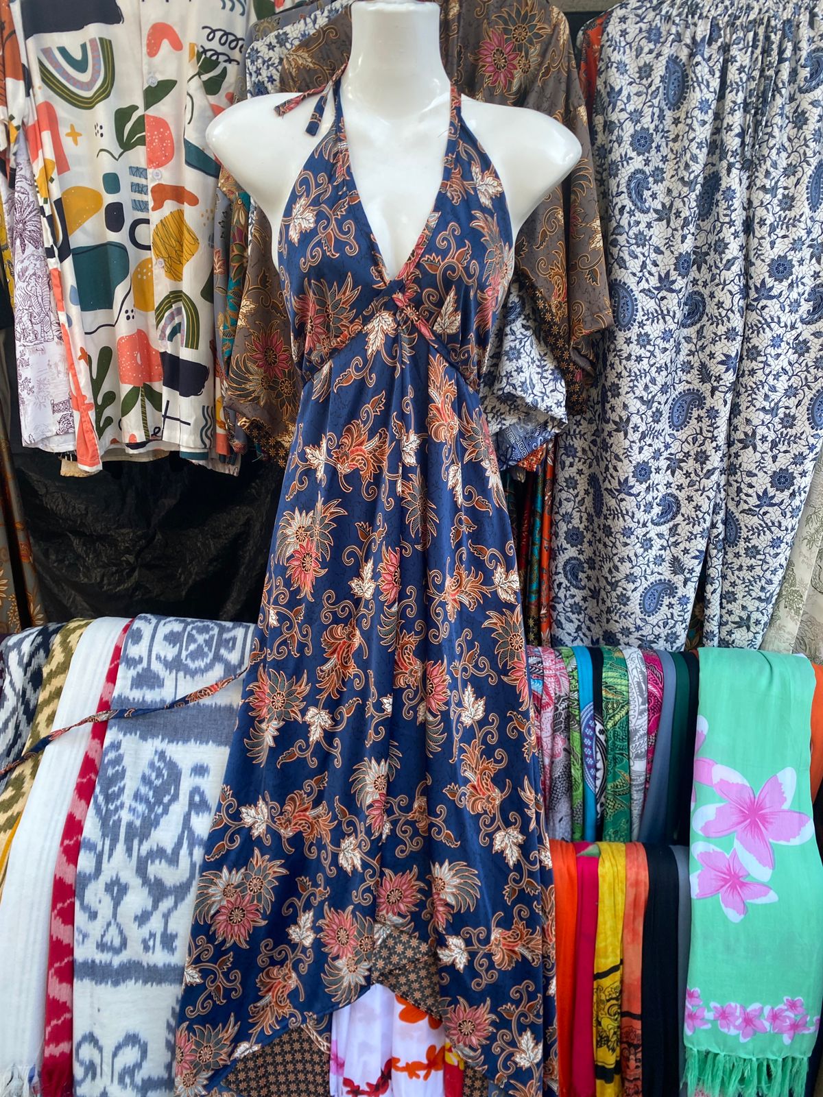 Dress — Coral Red / Rust Floral