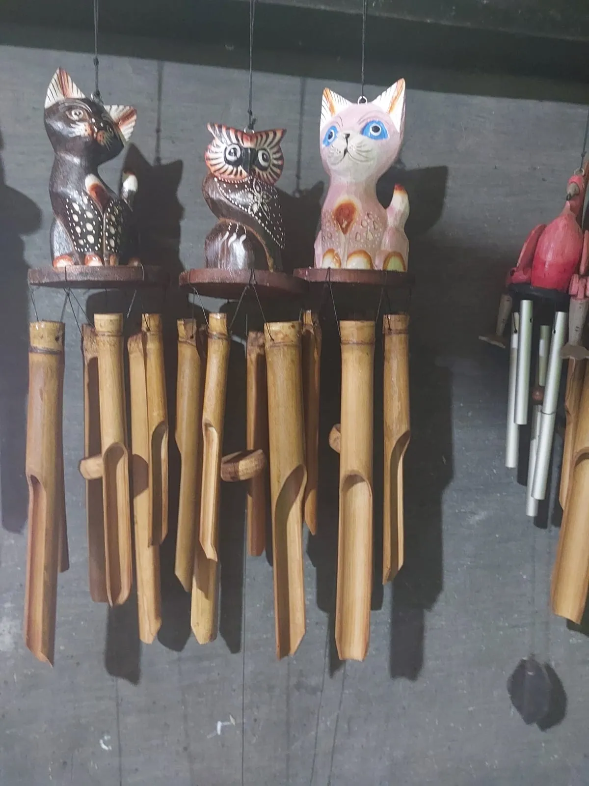 Artisan Cat & Owl Wind Chime (30cm)