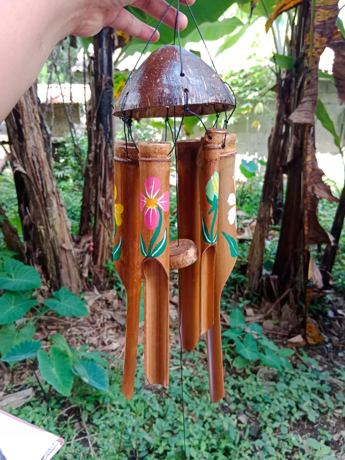 Painted Butterfly Bamboo Wind Chime (40cm)