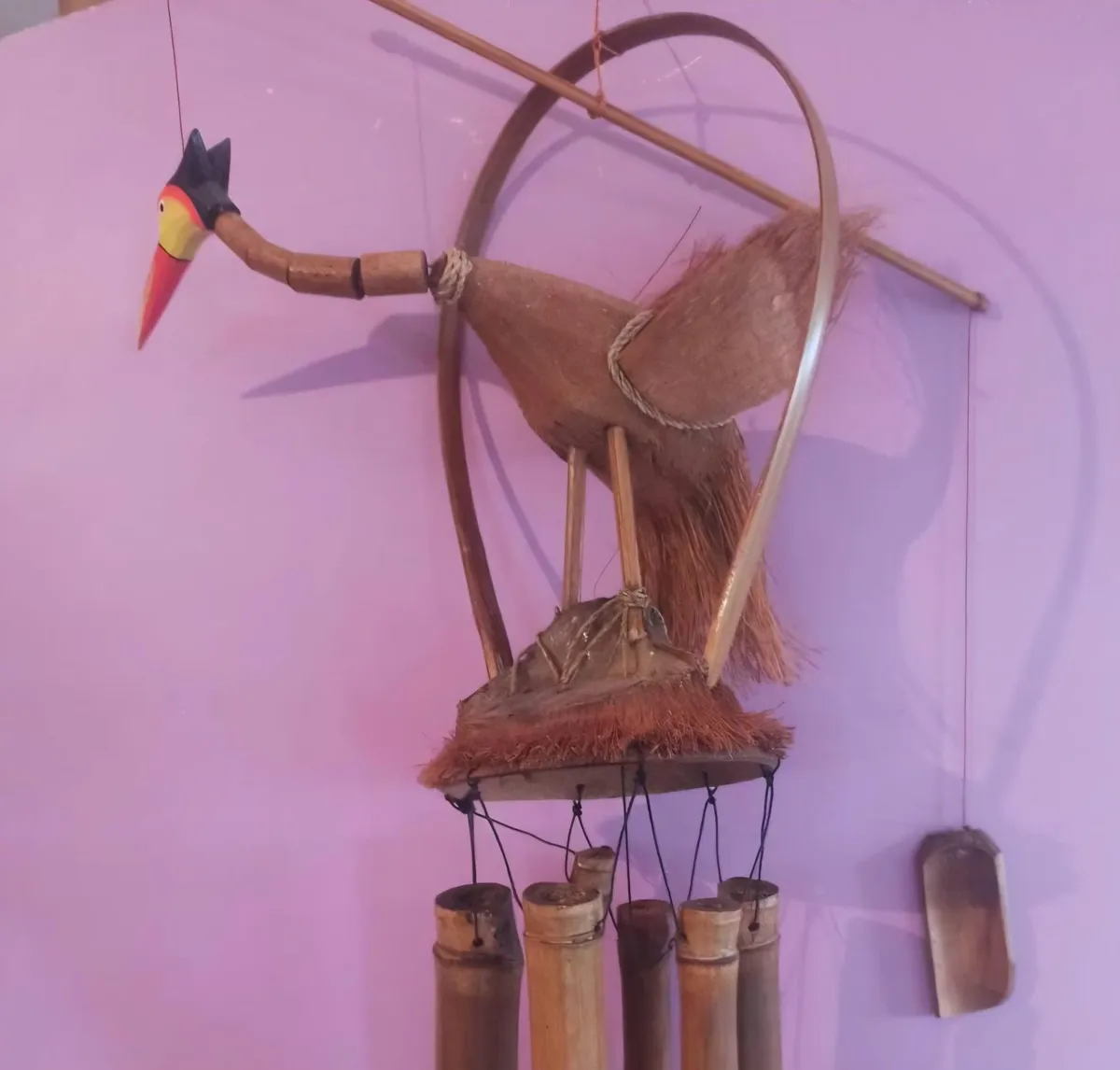 Winged Bird Bamboo Wind Chime (30cm)