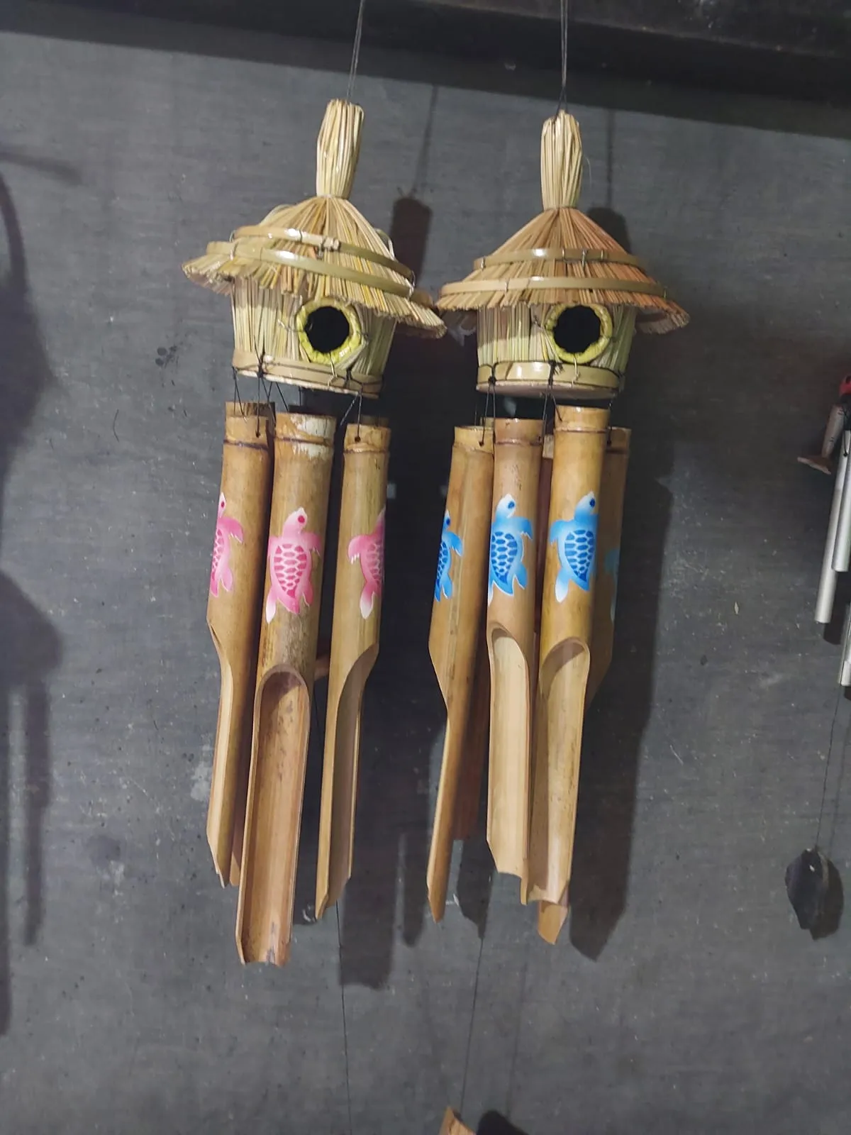 Blue & Black Turtle Birdhouse Wind Chime (40cm)