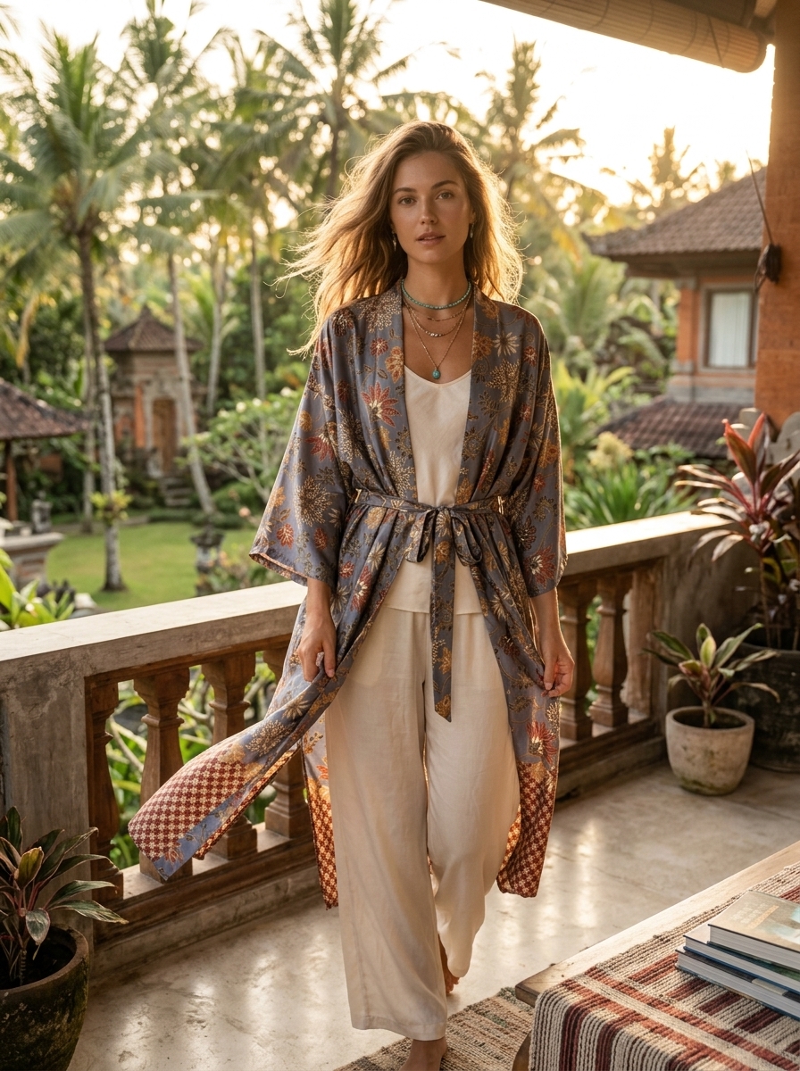 Unisex Robe — Turquoise / Blue Bohemian